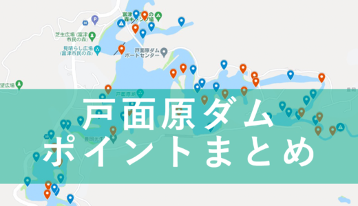 【永久保存版】戸面原ダムバス釣りポイントマップ作りました！