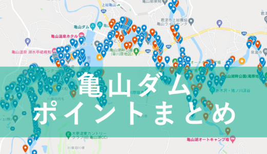 【永久保存版】亀山湖（ダム）バス釣りポイントマップ作りました！